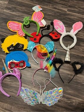 Bundle of Kids Masks & Headbands for Dress Up or Holiday’s